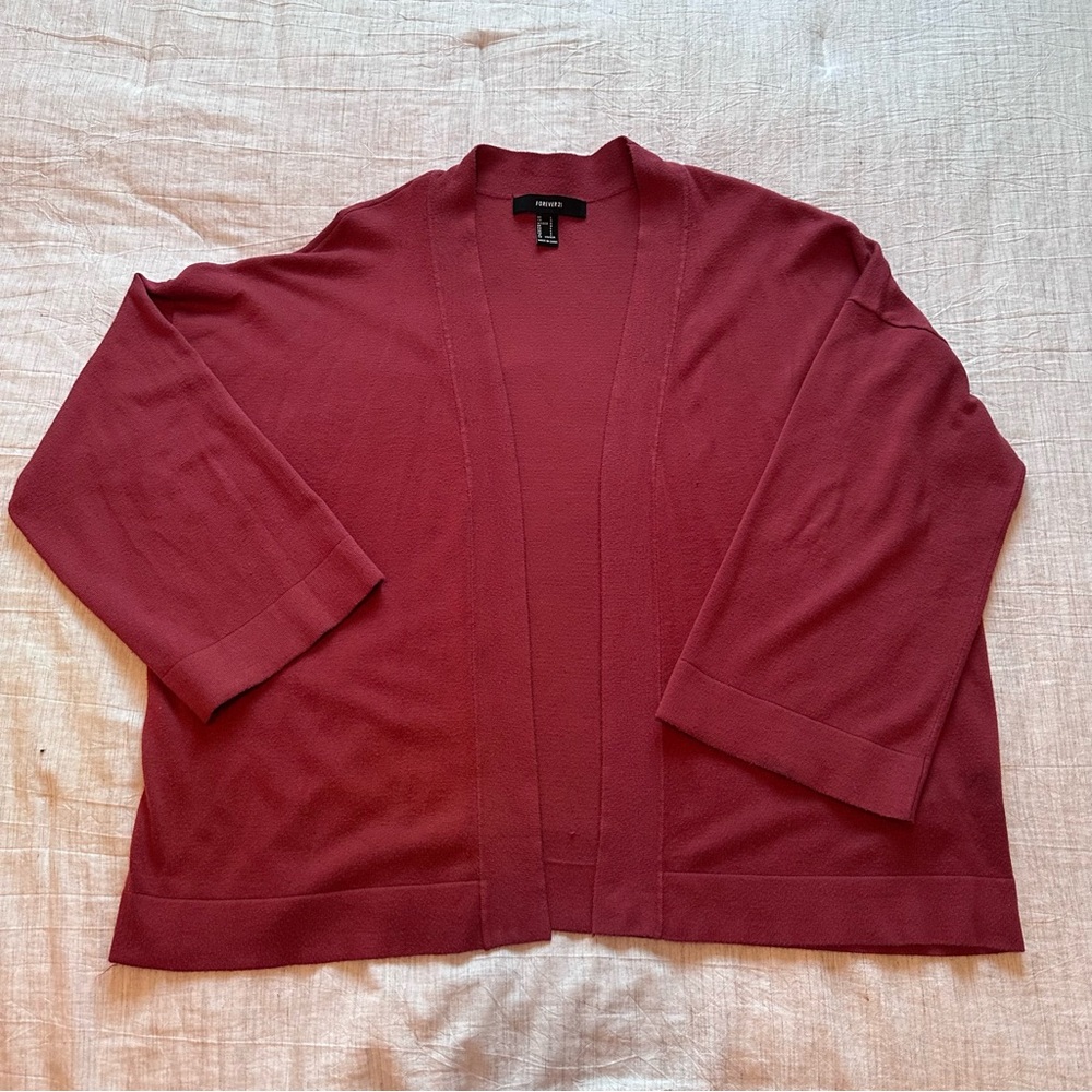 Forever 21 Cardigan Terra Cotta Rust Color Women’s Size Large